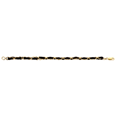 Gold chain Charms bracelet Black